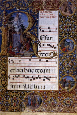 Page of a Choirbook by Girolamo Da Cremona - Oil Painting Reproduction