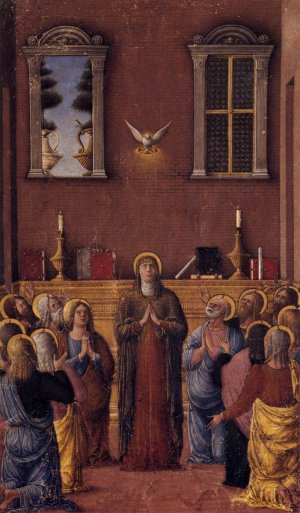 Pentecost Oil painting by Girolamo Da Cremona