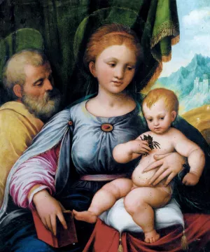 Holy Family by Girolamo Da Treviso The Younger - Oil Painting Reproduction