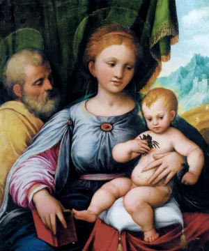 Holy Family Oil painting by Girolamo Da Treviso The Younger