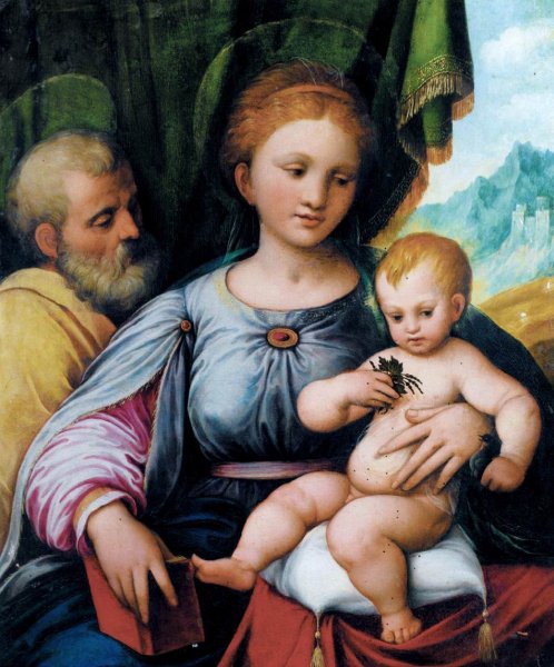 Holy Family by Girolamo Da Treviso The Younger - Hand-Painted Oil Painting Reproduction