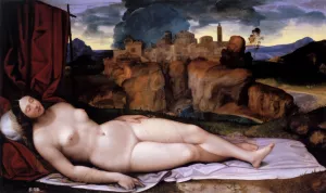 Sleeping Venus by Girolamo Da Treviso The Younger Oil Painting