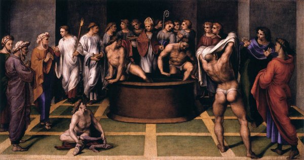 Main Product Photo of St Augustine Baptizes the Cathechumens Painting by Girolamo Genga
