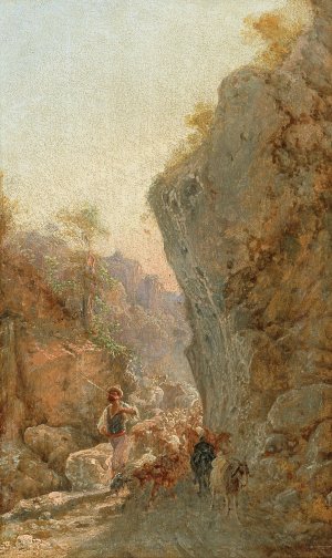 Hirte mit Schafherde by Girolamo Gianni Oil Painting