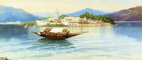 Isola Bella, Lago Maggiore by Girolamo Gianni - Hand-Painted Oil Painting Reproduction