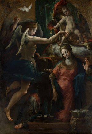 The Annunciation by Girolamo Mazzola Bedoli Oil Painting