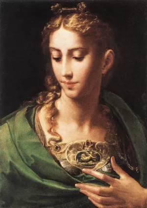 Pallas Athene by Girolamo Francesco Maria Mazzola (Parmigianino) - Oil Painting Reproduction