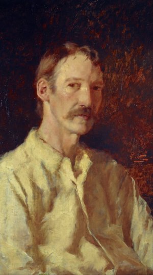 Robert Louis Stevenson, 1850 - 1894. Essayist, poet and novelist by Girolamo Nerli Oil Painting