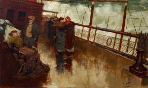 The voyagers by Girolamo Nerli Oil Painting