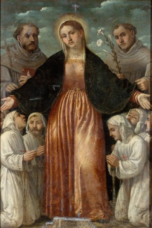 The Madonna of Mercy by Girolamo Romanino Oil Painting