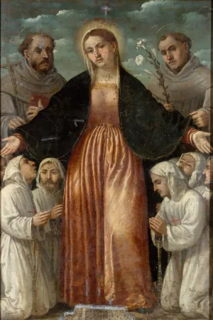 The Madonna of Mercy by Girolamo Romanino Oil Painting