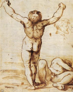 Two Nude Men by Girolamo Romanino Oil Painting