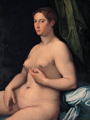 A seated female by Girolamo Siciolante Da Sermoneta Oil Painting