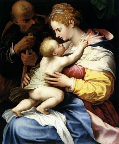 The Holy Family by Girolamo Siciolante Da Sermoneta - Hand-Painted Oil Painting Reproduction