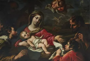 The Adoration of the Shepherds by Girolamo Troppa Oil Painting