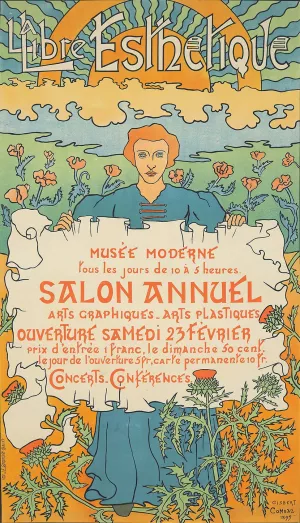 La Libre Esthetique Oil painting by Gisbert Combaz