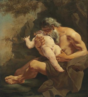 Saturn Devouring his Child by Giulia Lama Oil Painting