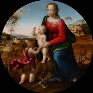 Madonna and Child with the Infant Saint John the Baptist Oil painting by Giuliano Bugiardini