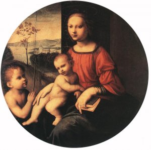 Virgin and Child with the Infant St John the Baptist by Giuliano Bugiardini Oil Painting