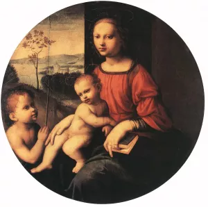 Virgin and Child with the Infant St John the Baptist Oil painting by Giuliano Bugiardini