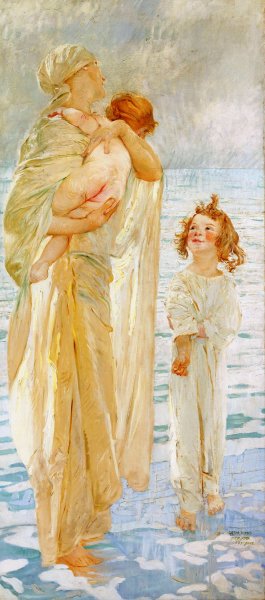 La Famiglia  by Giulio Aristide Sartorio - Hand-Painted Oil Painting Reproduction
