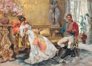 A romantic entanglement by Giulio Cervi Oil Painting