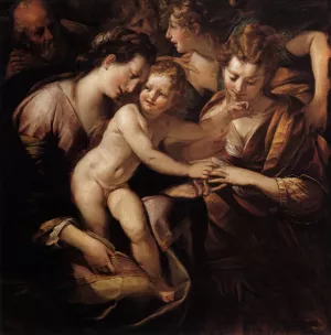 The Mystic Marriage of St Catherine by Giulio Cesare Procaccini - Oil Painting Reproduction