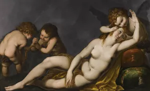 Venus And Cupids by Giulio Cesare Procaccini Oil Painting