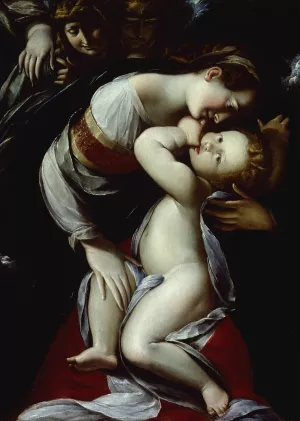 Virgin and Child with Angels by Giulio Cesare Procaccini Oil Painting