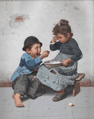 A Bowl With Porridge by Giulio Del Torre Oil Painting