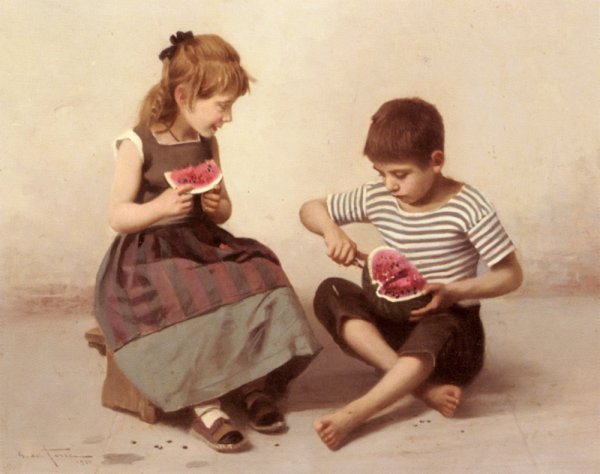 Merenda In Estate by Giulio Del Torre - Hand-Painted Oil Painting Reproduction