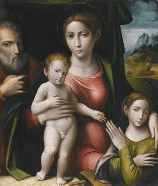Main Product Photo of The Mystic Marriage Of Saint Catherine Painting by Giulio Raibolini