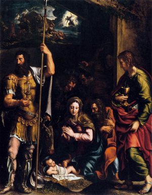 Adoration of the Shepherds by Giulio Romano Oil Painting