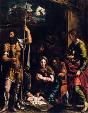 Adoration of the Shepherds Oil painting by Giulio Romano