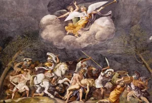 Ajax Defends Patroclus's Corps Oil painting by Giulio Romano