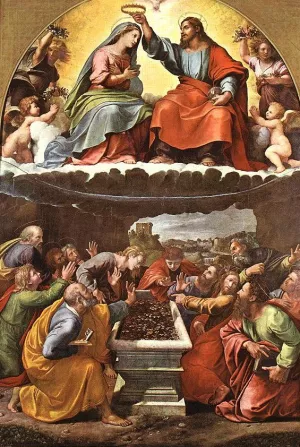 Coronation of the Virgin Madonna of Monteluce by Giulio Romano - Oil Painting Reproduction