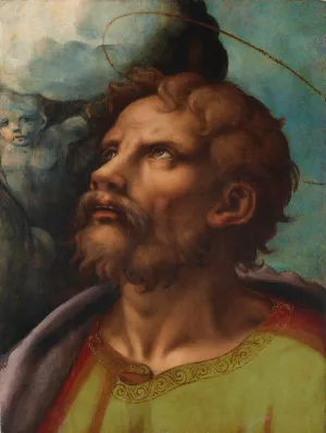 Head of a Saint by Giulio Romano Oil Painting