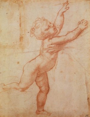 Nude Child with Open Arms by Giulio Romano Oil Painting