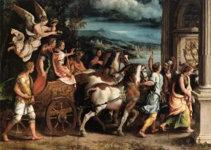 Triumph of Titus and Vespasian by Giulio Romano Oil Painting