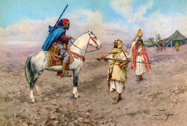 Main Product Photo of A Desert Camp Painting by Giulio Rosati