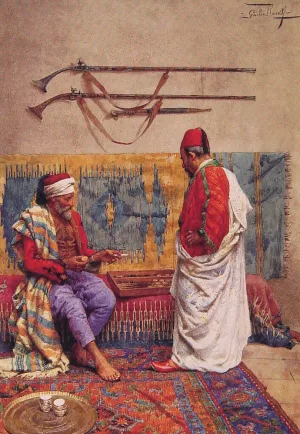 A Game of Backgammon painting by Giulio Rosati