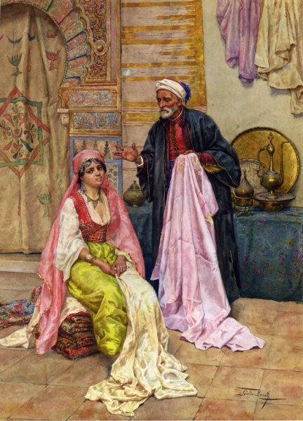 Choosing the Finest by Giulio Rosati - Hand-Painted Oil Painting Reproduction