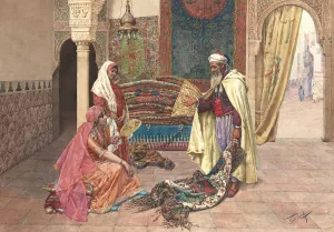 The Carpet Merchant by Giulio Rosati Oil Painting