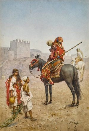 The Water Sellers by Giulio Rosati Oil Painting