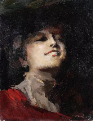 Ritratto femminile by Giuseppe Amisani Oil Painting