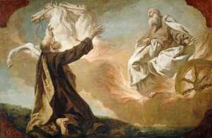 Elijah Taken Up in a Chariot of Fire by Giuseppe Angeli Oil Painting