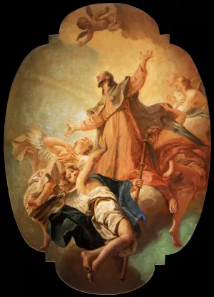St Roch in Glory by Giuseppe Angeli Oil Painting