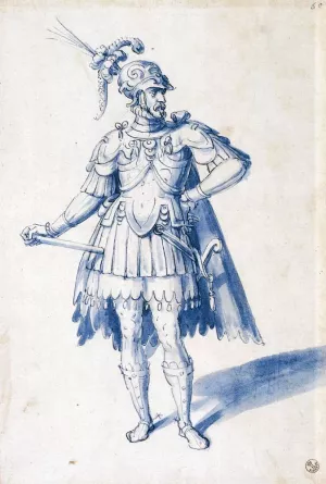 Costume Drawing for Man-at-Arms by Giuseppe Arcimboldo Oil Painting