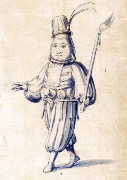 Costume Drawing of a Cook by Giuseppe Arcimboldo - Hand-Painted Oil Painting Reproduction
