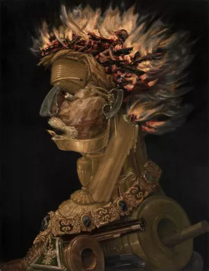 Fire by Giuseppe Arcimboldo Oil Painting